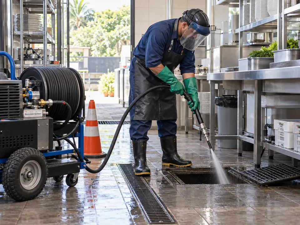 Equipamento de alta pressão usado em hidrojateamento em Piracicaba